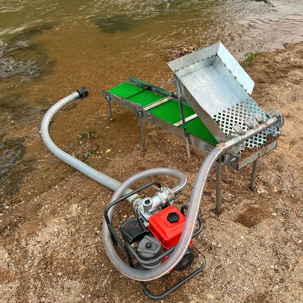 portable-power-sluice-gold-recovery High Efficiency Alluvial Gold Wash Plant - 2HP-7.5HP Gasoline Motorized Sluice Box