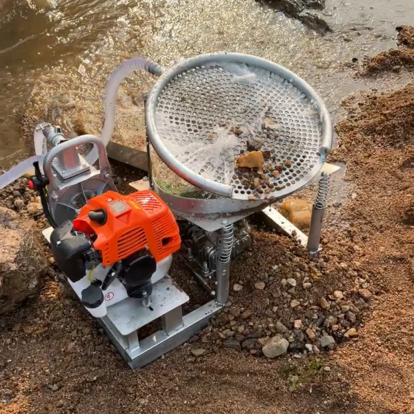 Portable Vibrating Circular Screen Gold Wash Plant - High Efficiency Recovery Sluice